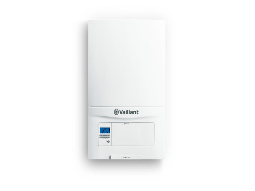 Vaillant ecoFIT Pure combi boiler on a white background.